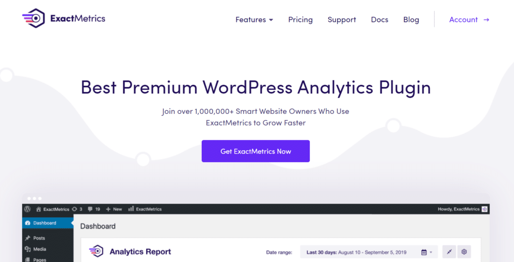 plugin d'analyse wordpress exactmetrics