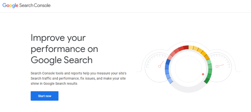 Google Search Console home page