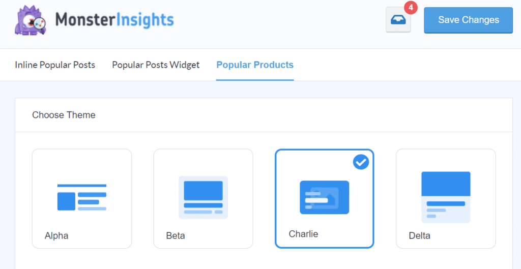 widget de produits populaires dans monsterinsights