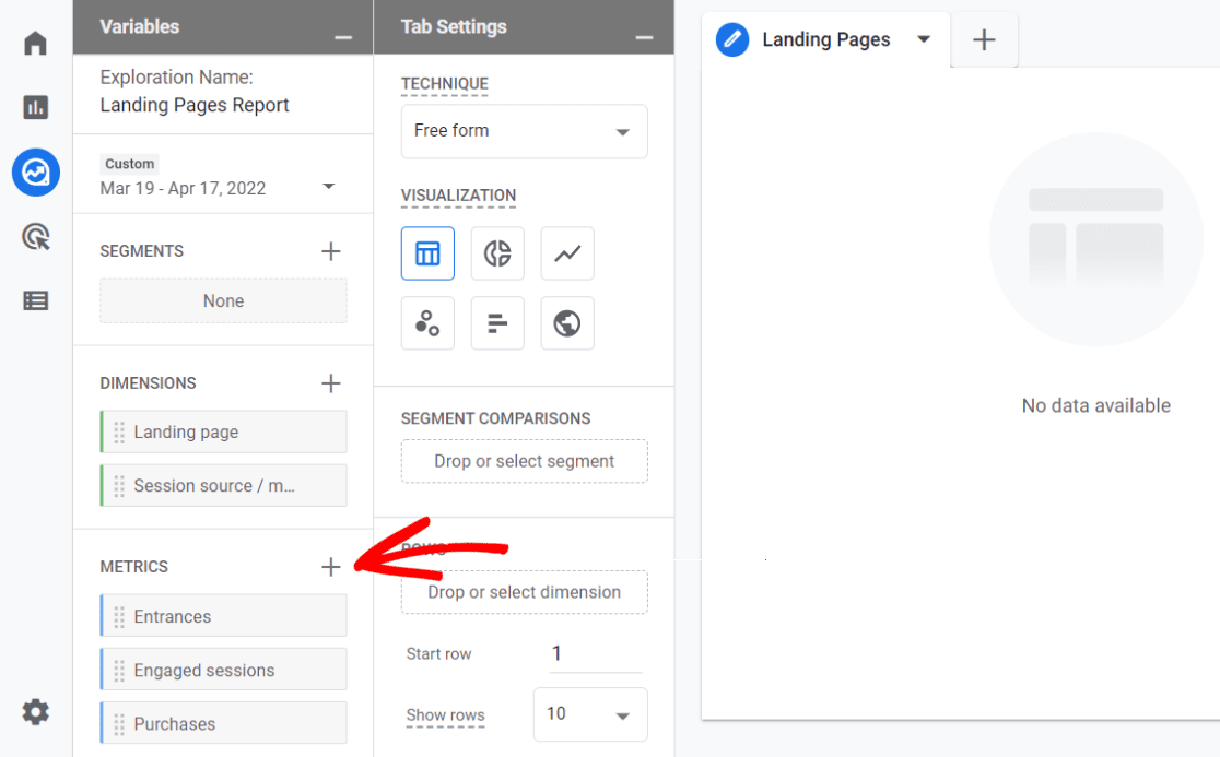 Add metrics to eCommerce landing pages