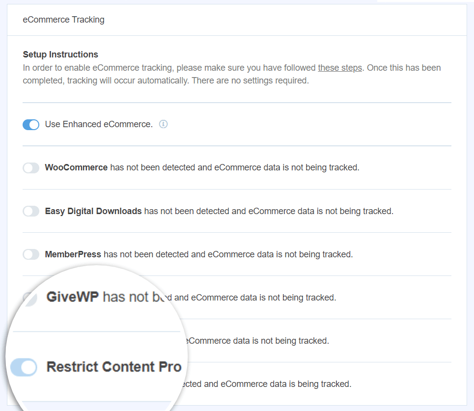 Restrict Content Pro detected by MonsterInsights
