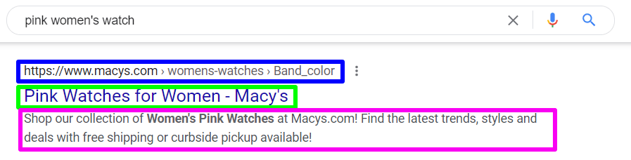 Google snippet example