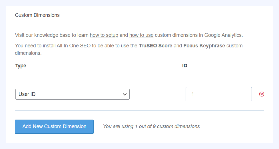 User ID Custom Dimension