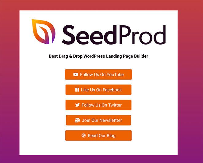 SeedProd Link in Bio Page