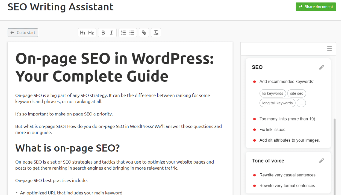 SEMRush Writing Assistant