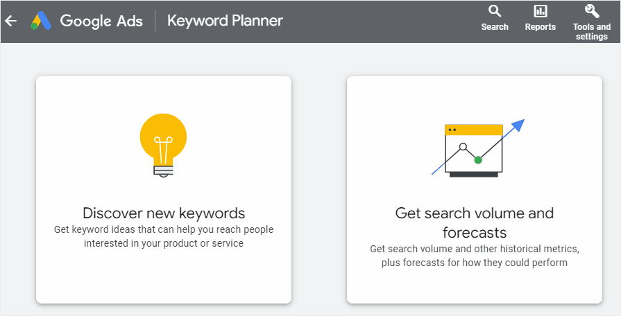 Google Keyword Planner Tools