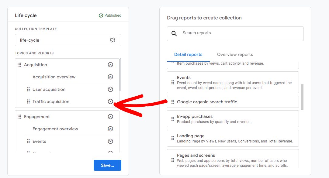 Add Searc Console reports to Google Analytics report navigation