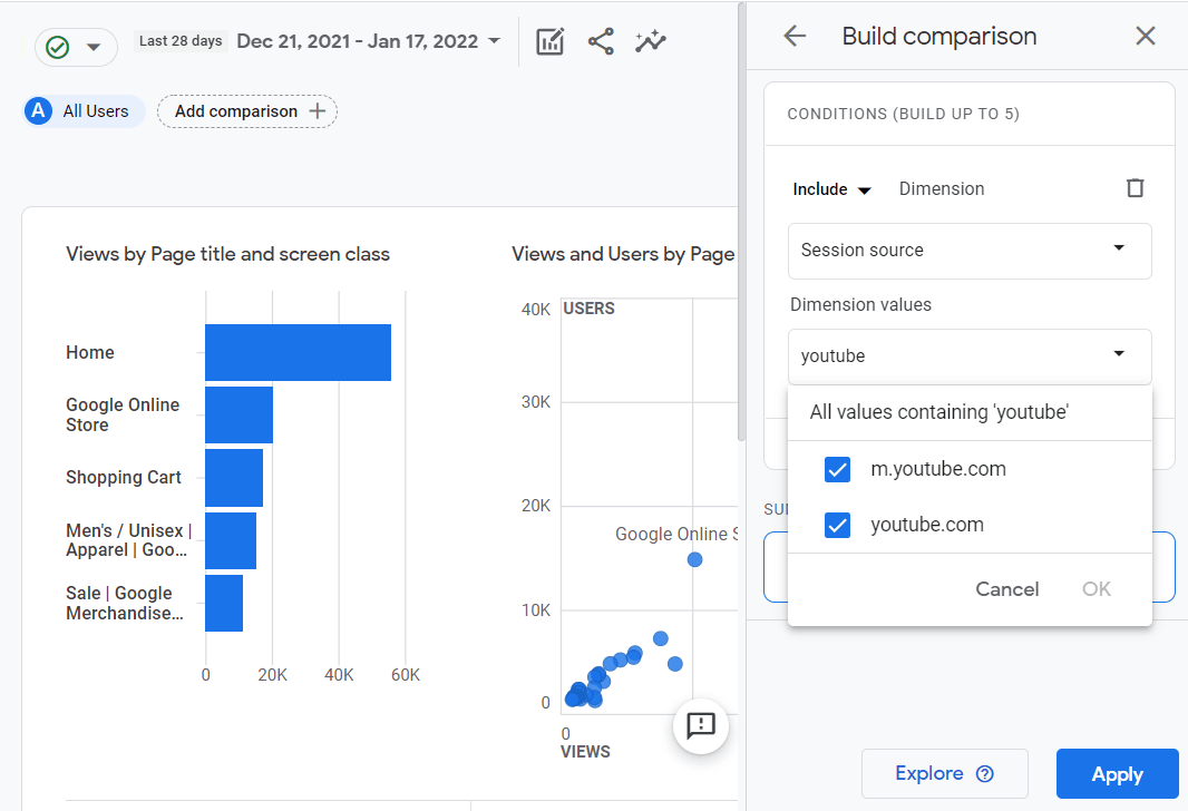 YouTube Comparison