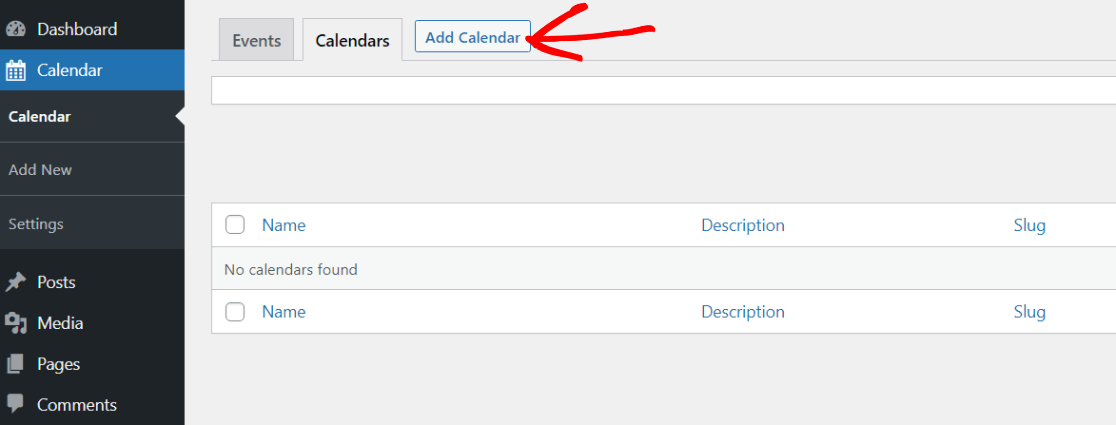 Add New Event Calendar in WordPress