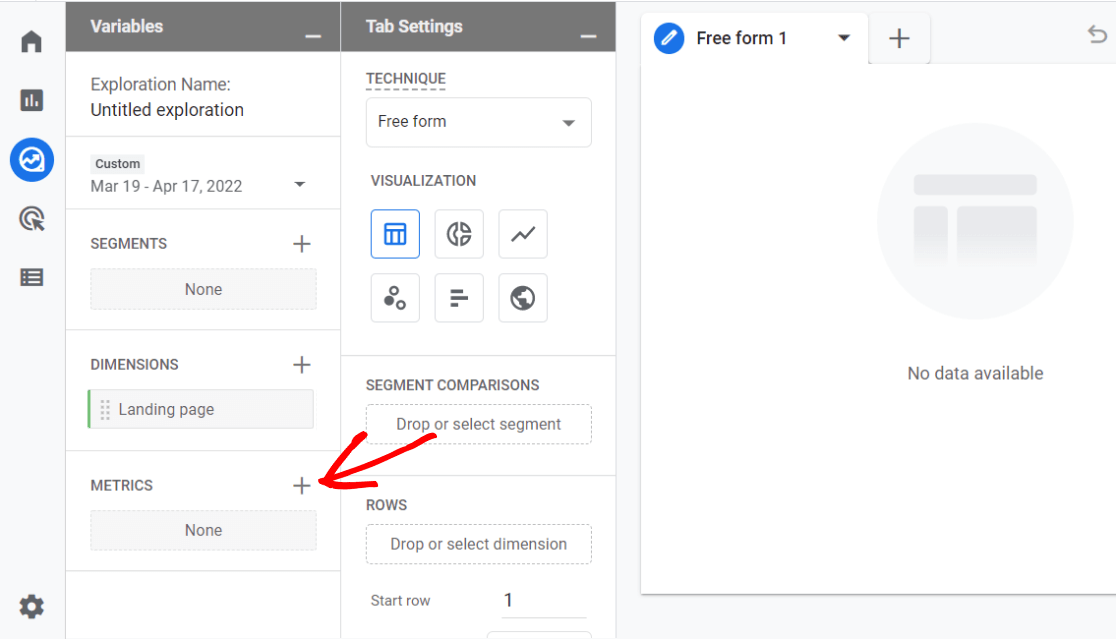 Add metrics to GA4 explore report