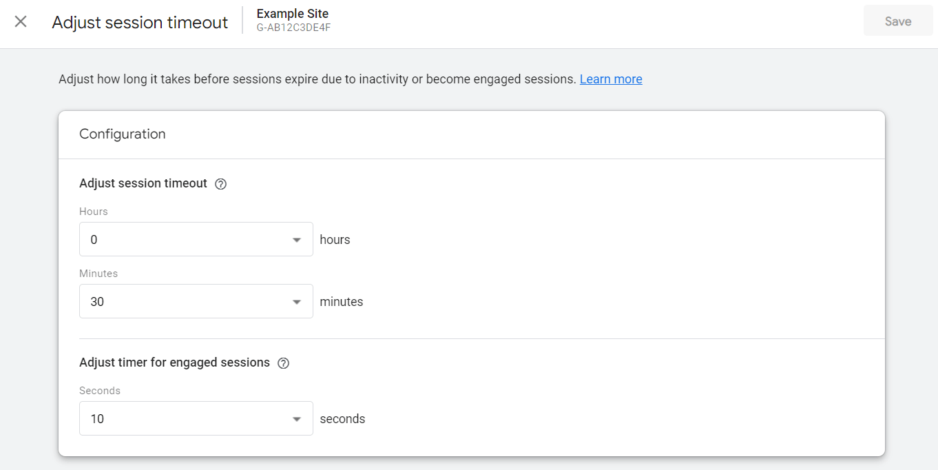 Adjust session timeout in GA4