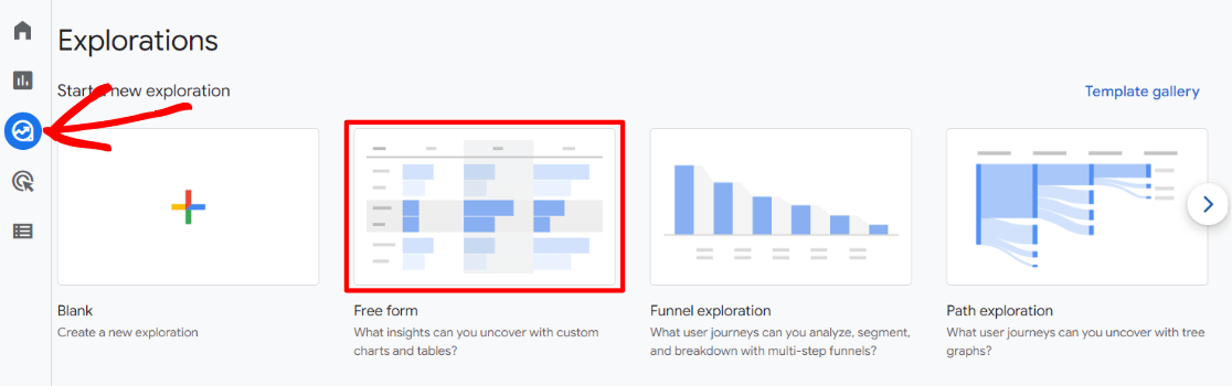 Free Form Report in GA4