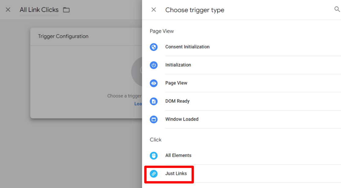 GTM - Just links trigger
