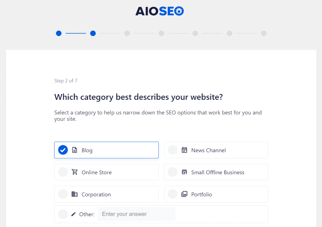 AIOSEO Setup Wizard