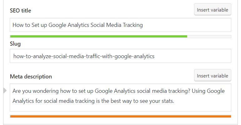 Yoast SEO Analysis