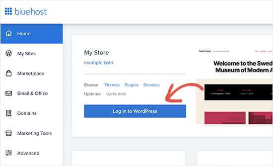 Bluehost WordPress Login