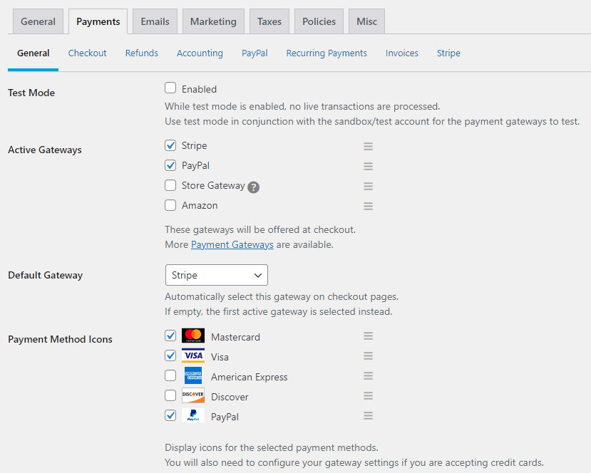 Easy Digital Downloads Payment Options