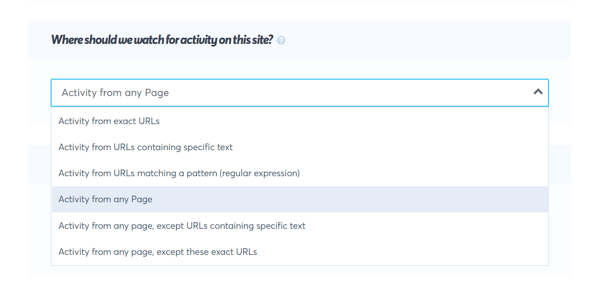 Page activity in TrustPulse