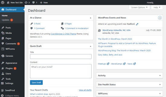 WordPress Dashboard