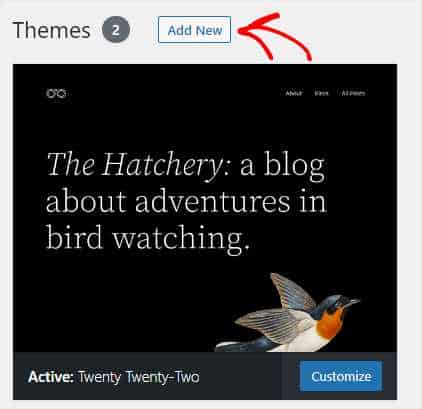 WordPress Add New Theme