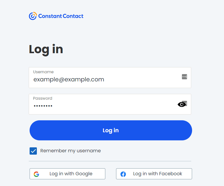 Log into Constant Contact