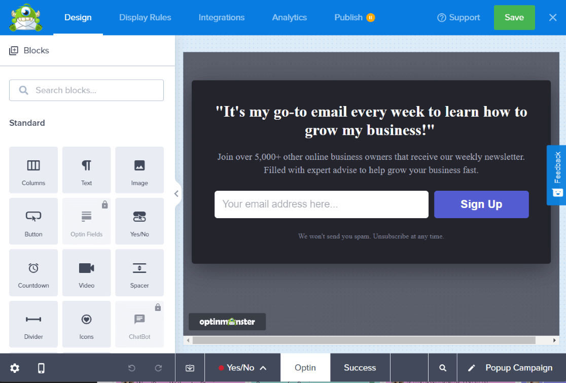 OptinMonster Campaign Builder