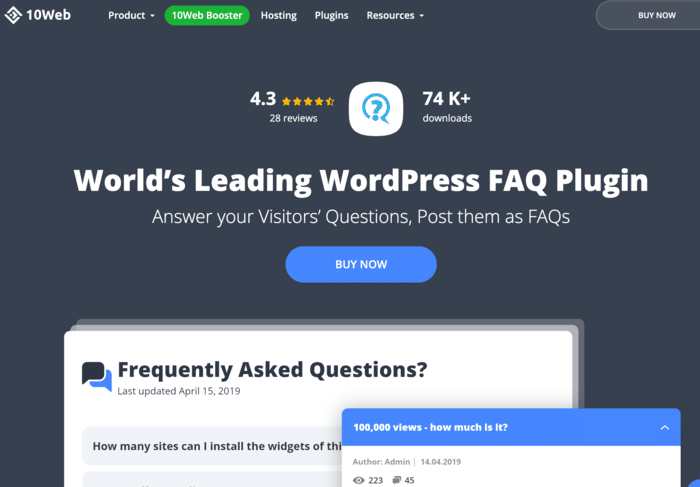 WordPress FAQ Plugin by 10Web