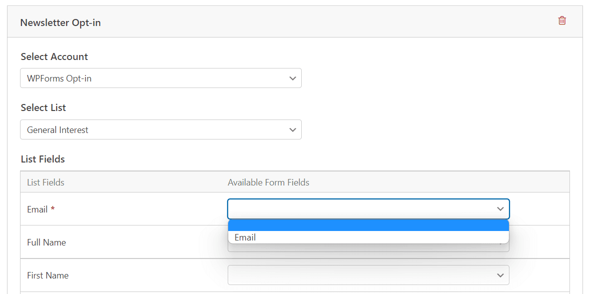 WPForms - map fields