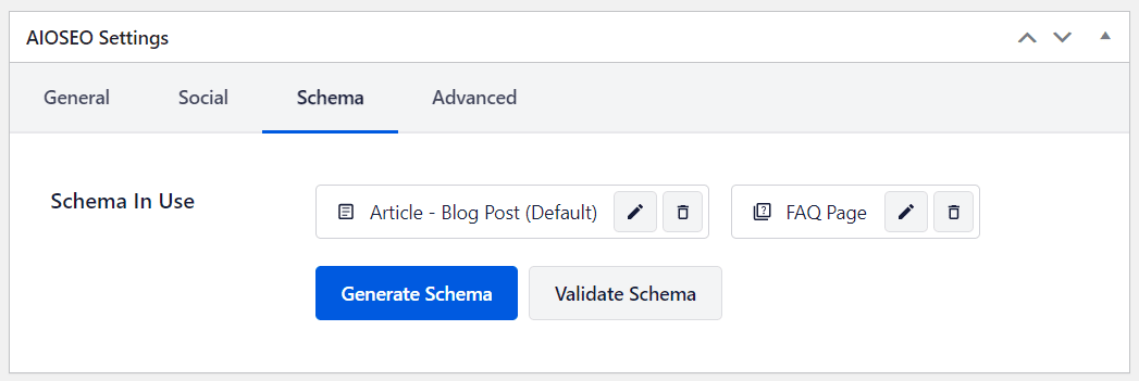 FAQ schema in AIOSEO