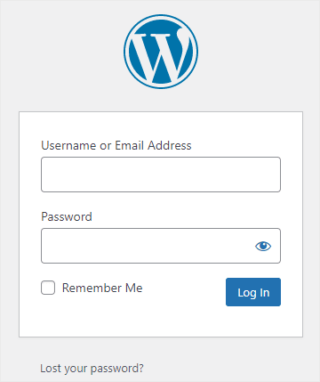 WordPress Login Screen