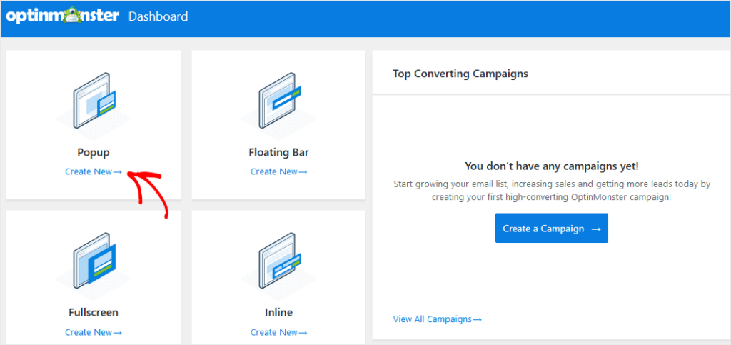 OptinMonster Create New Popup