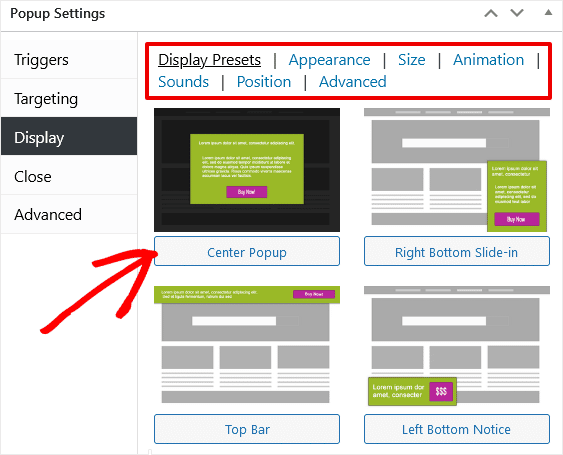 Popup Maker Display Settings