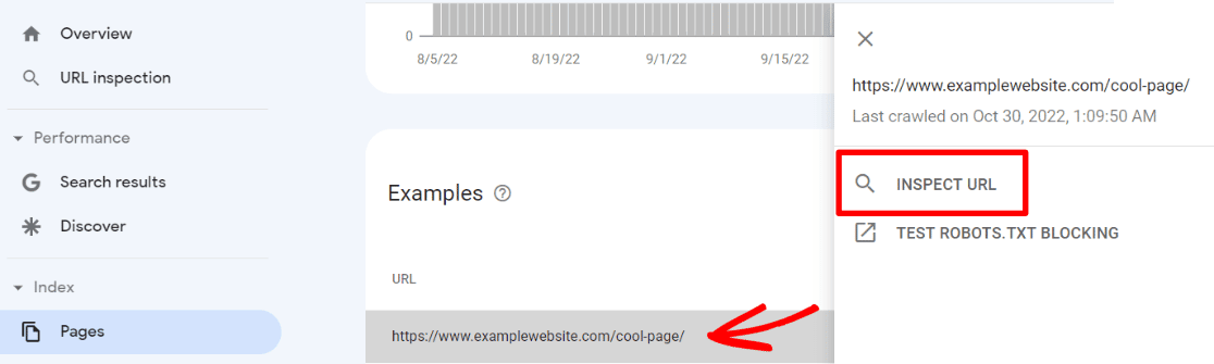 Search Console - inspect URL