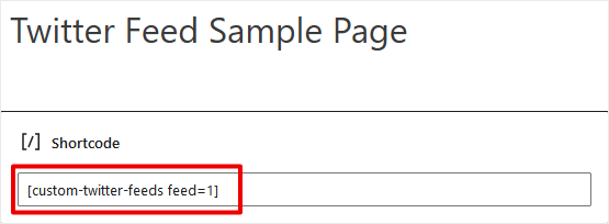 Twitter Feed Shortcode on WordPress Page