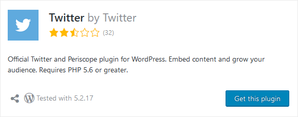 Plugin Twitter WordPress officiel