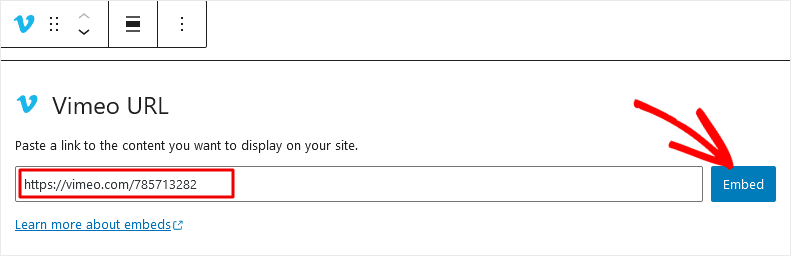 WordPress Vimeo Video Embed Block