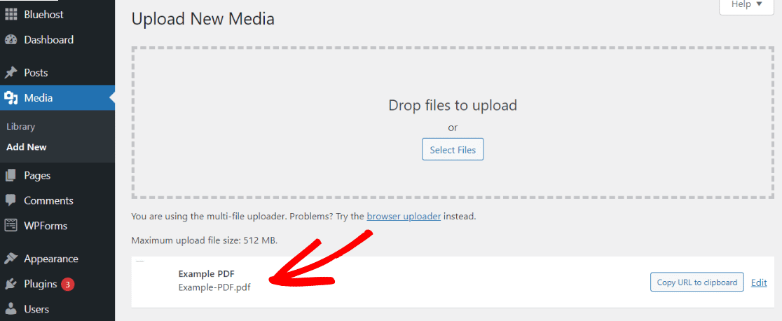 How to upload a PDF to wordpress