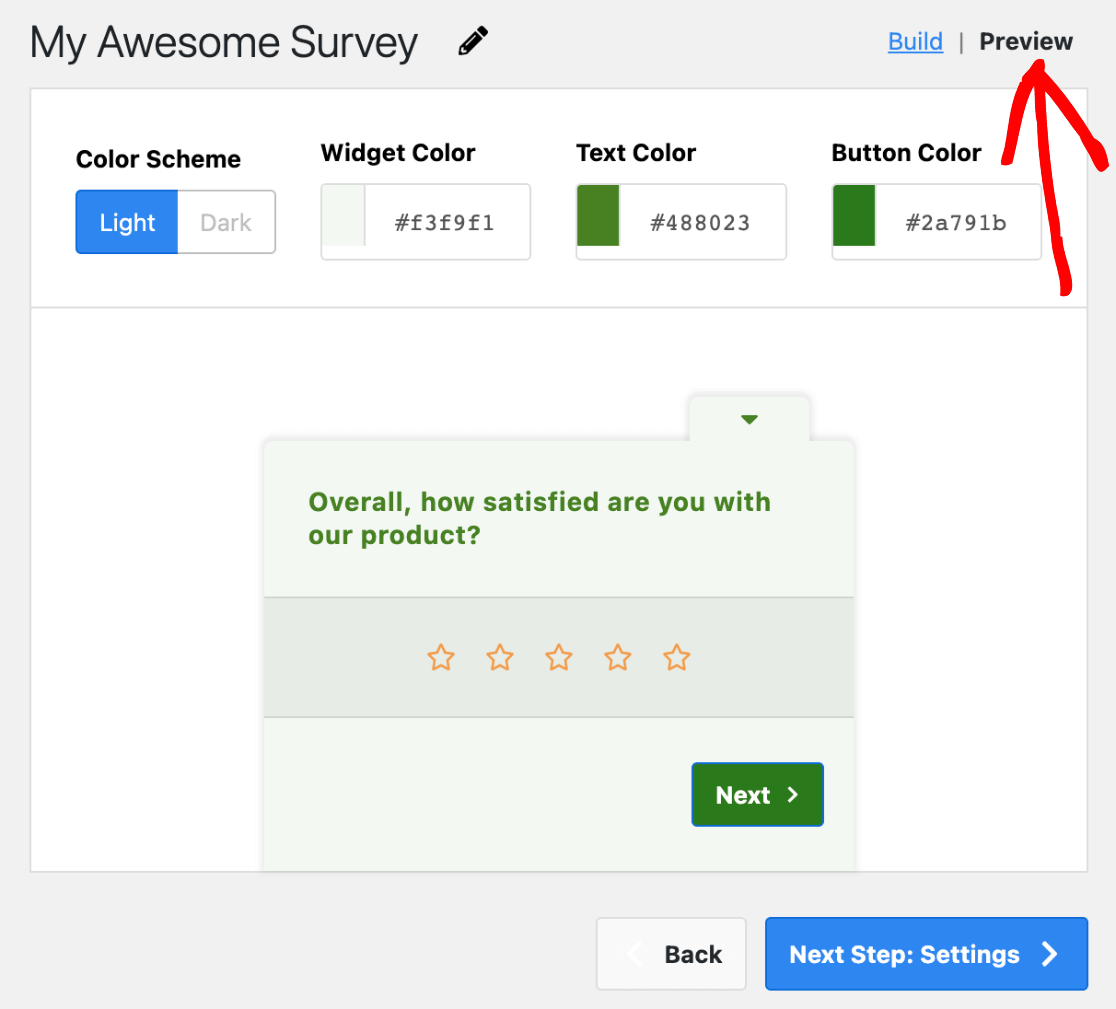 UserFeedback customer satisfaction survey appearance preview