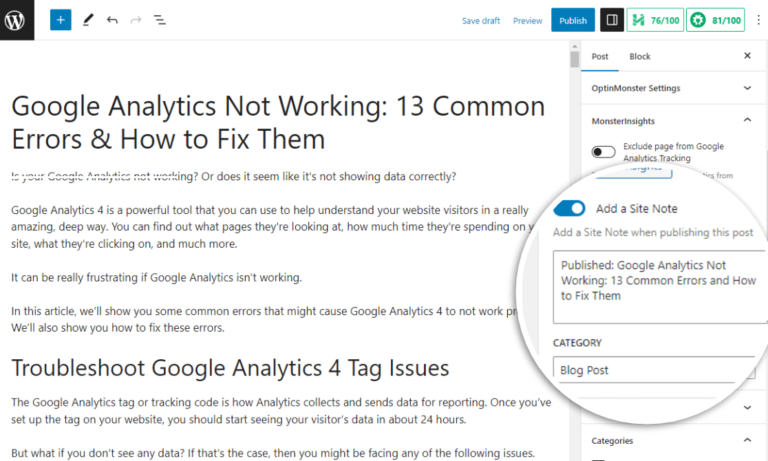 Getting Started with Site Notes - MonsterInsights