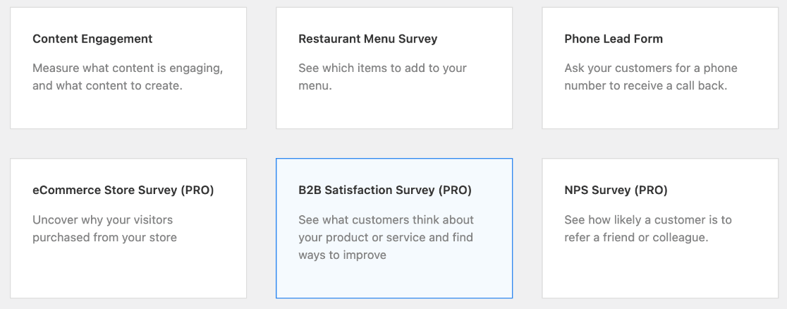 UserFeedback B2B Satisfaction Survey
