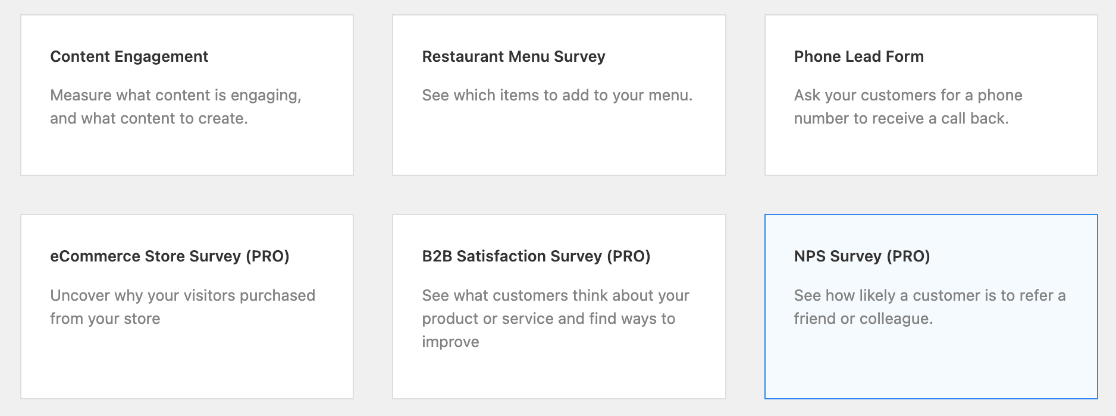 userfeedback net promoter score survey template