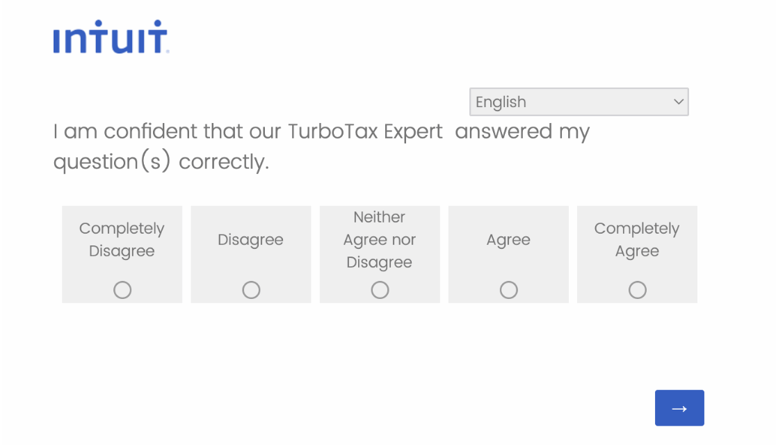 customer satisfaction survey examples - TurboTax