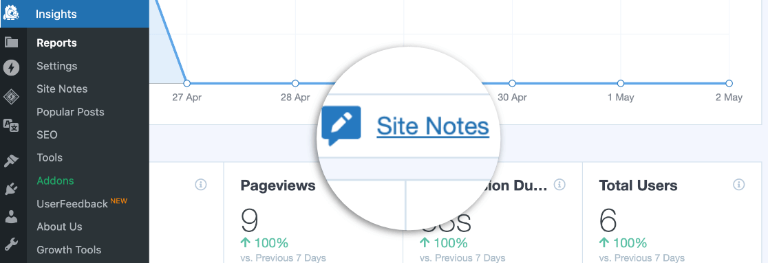 Traffic graph site notes icon