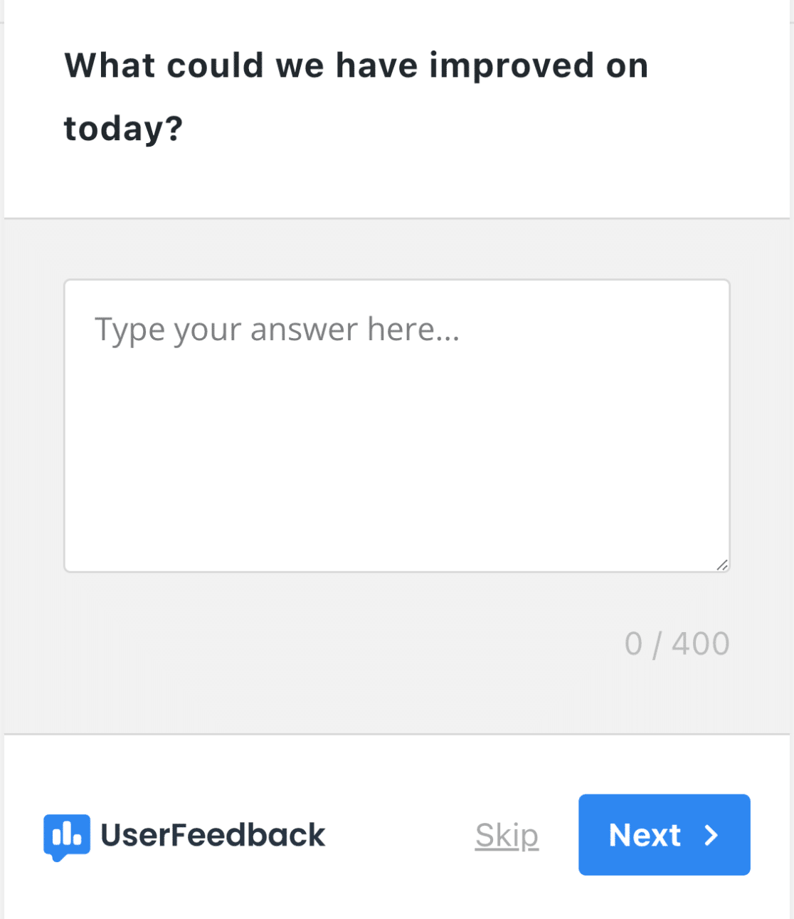 UserFeedback customer satisfaction survey template - long answer