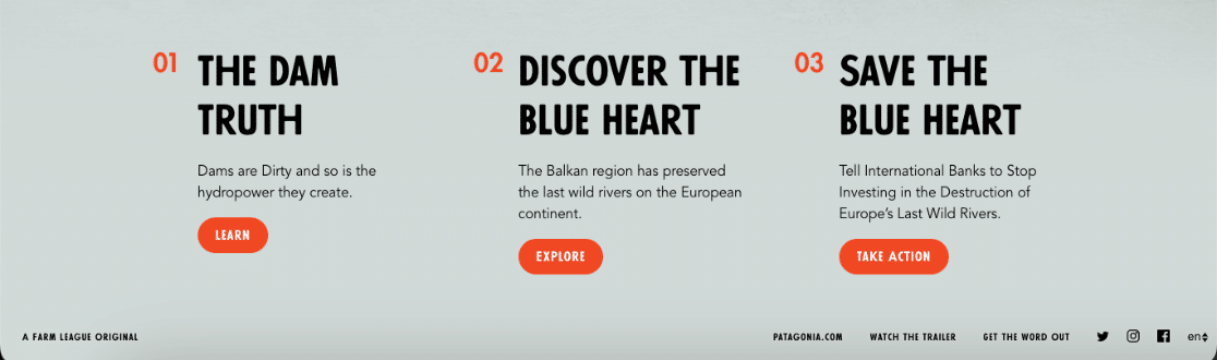 Blue Heart Patagonia microsite