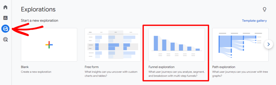 funnel exploration report GA4