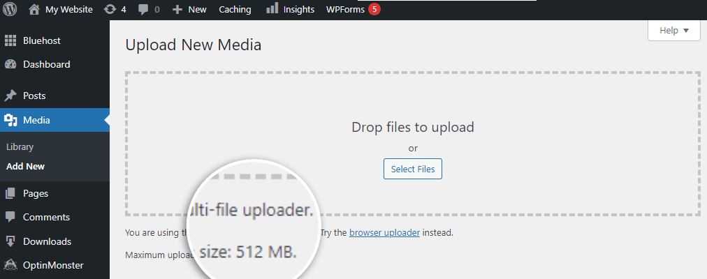 WordPress Maximum File Upload Size