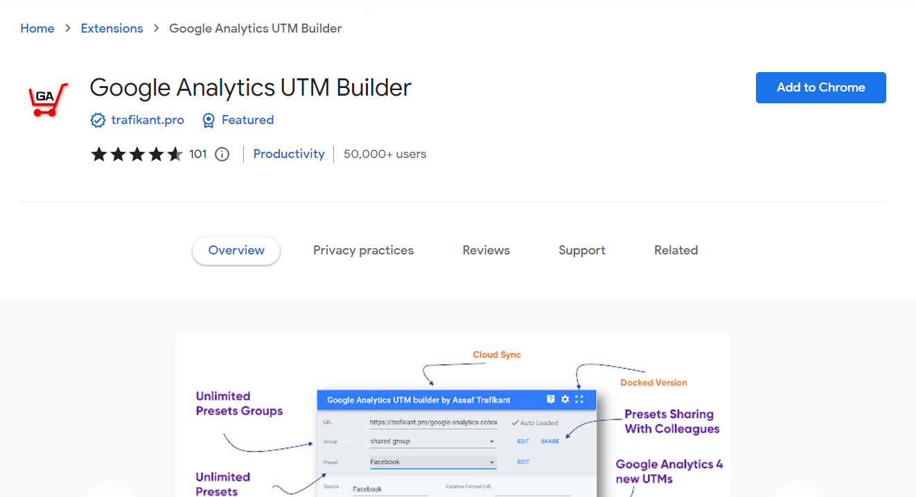 Google Analytics UTM Builder Chrome Extension