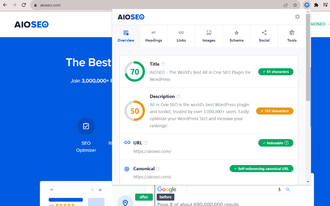 All in One SEO Analyzer by AIOSEO - SEO Chrome Extension