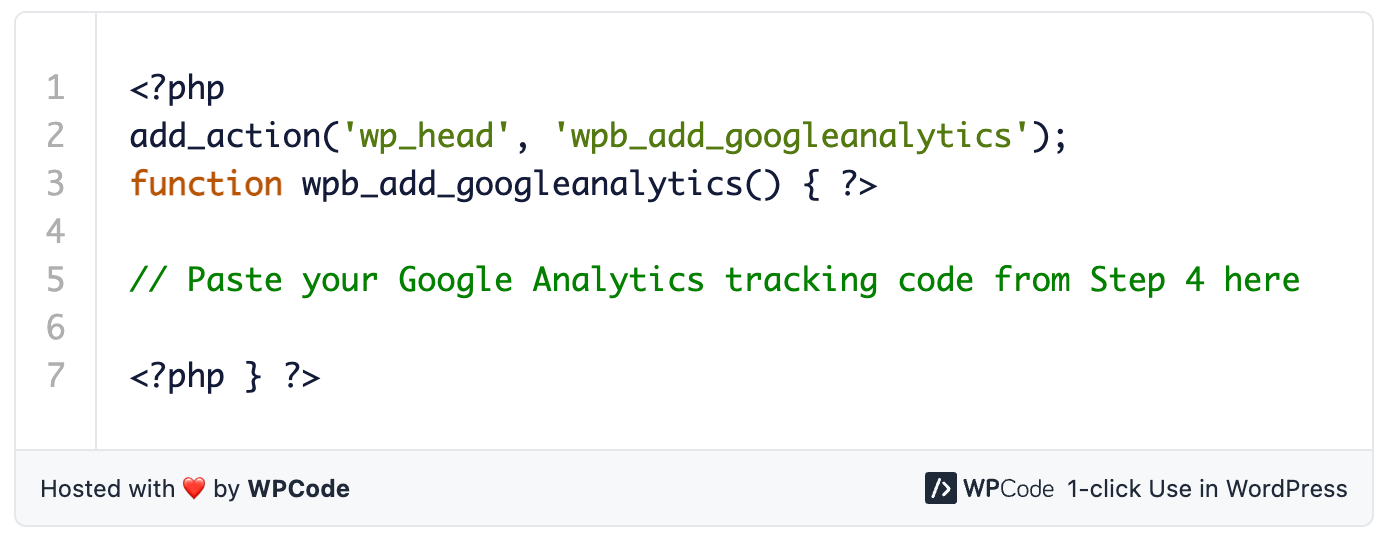 Add google analytics tracking code to functions file